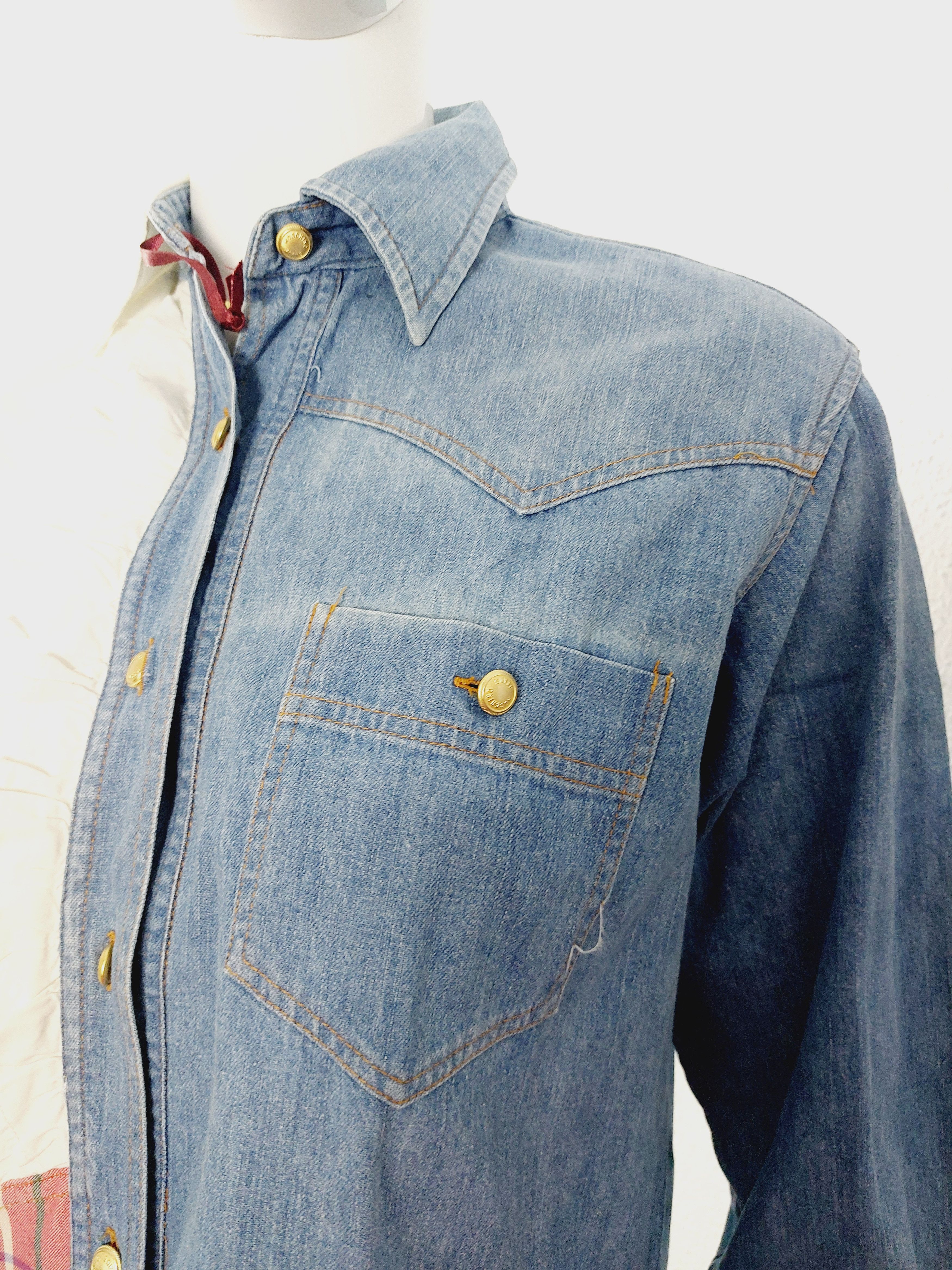 Moschino Moschino Jeans Patchwork Jeans Denim Ruffled Tartan Shirt Size US XS / EU 42 / 0 - 7 Thumbnail