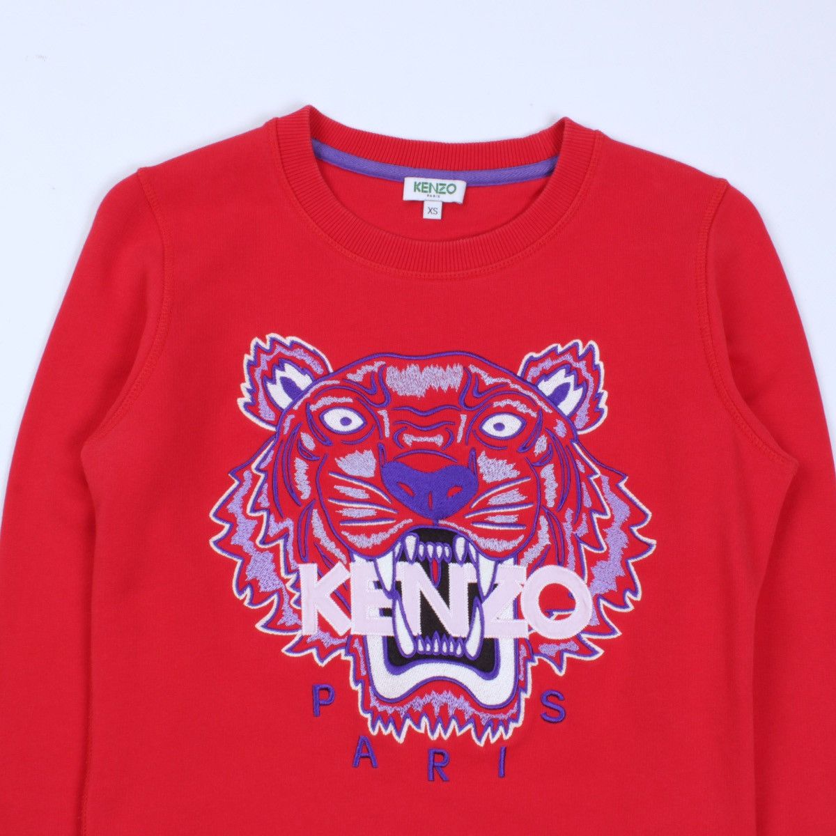 Kenzo KENZO Paris Tiger Embroidered Red Sweatshirt Pullover Size XS / US 0-2 / IT 36-38 - 7 Thumbnail
