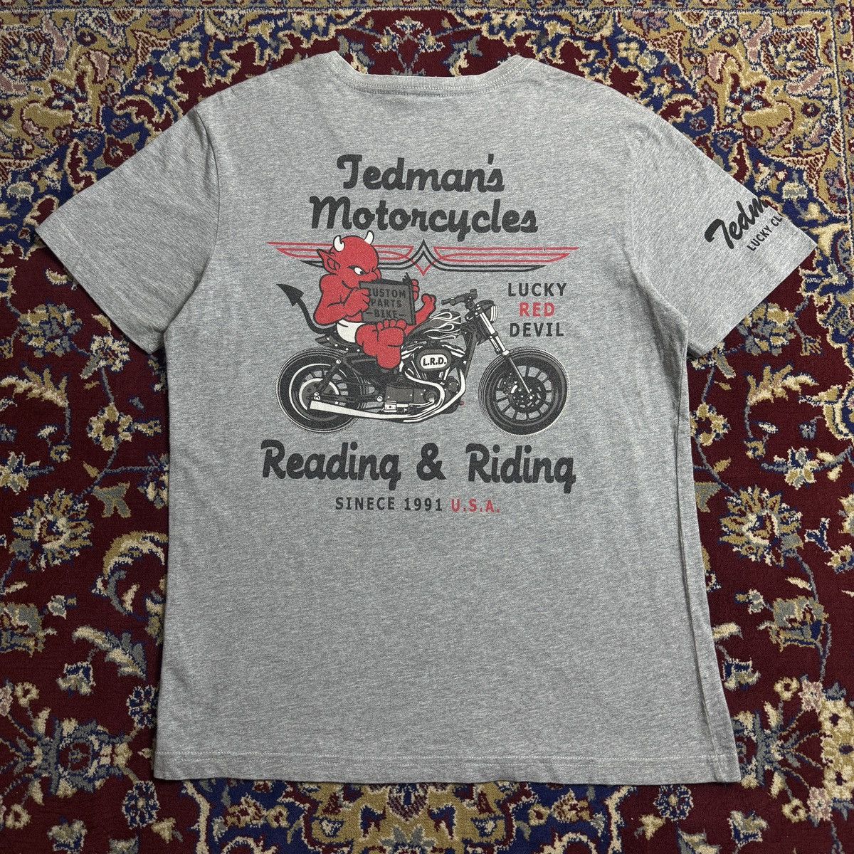 Tedman Ted company Reading & Riding Lucky Red Devil Y2K Motorcycle Size US L / EU 52-54 / 3 - 2 Thumbnail
