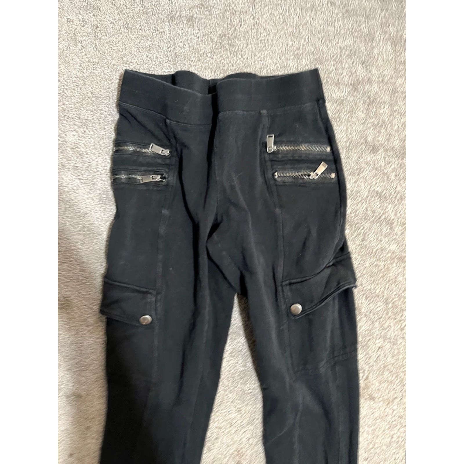 Express Express Leggings Black XS Women's Pull On Zipper Pocket Cargo Pockets Size 26" / US 2 / IT 38 - 2 Thumbnail