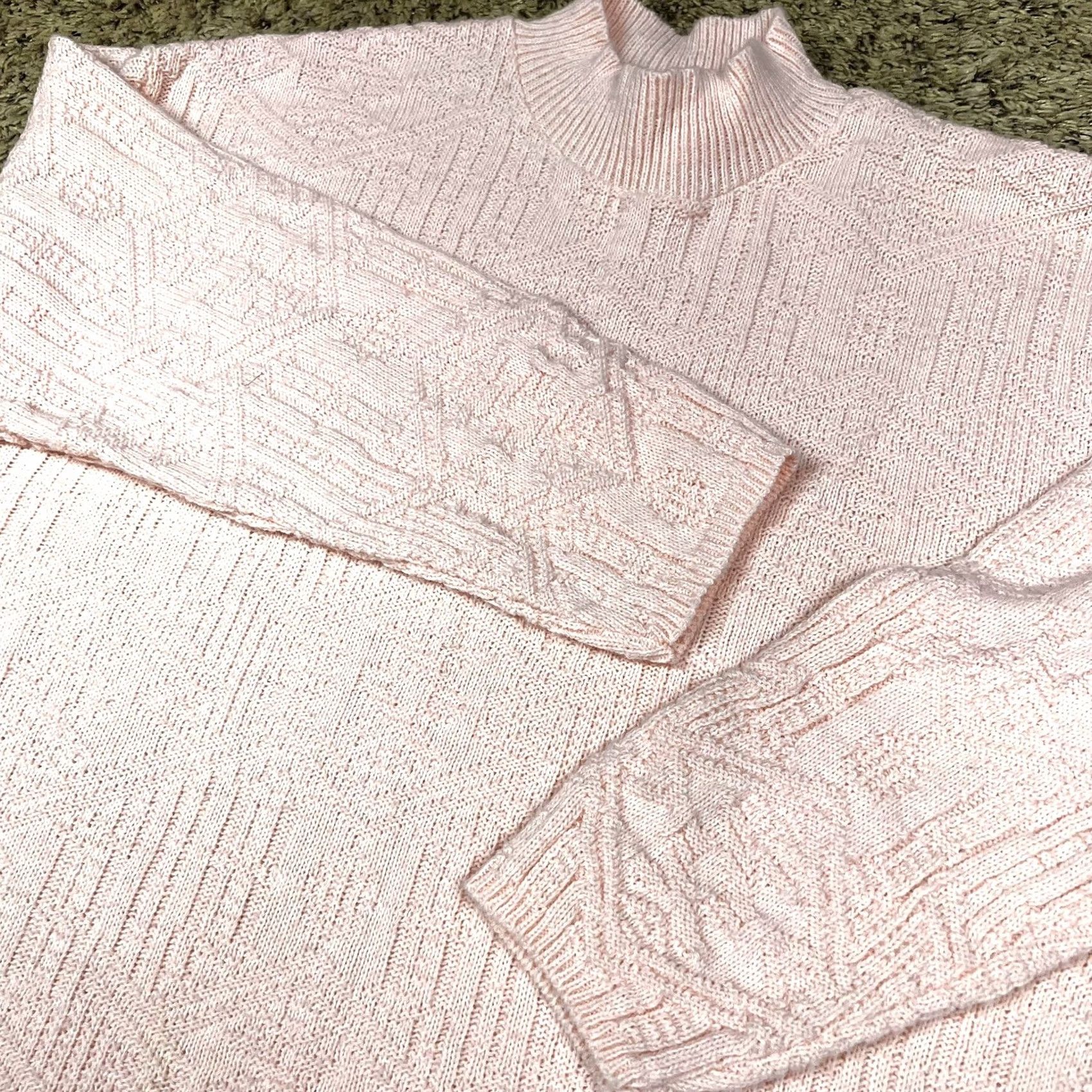 Basic Editions VINTAGE Pink Mockneck Knit Sweater Women L 90s 100% Acrylic Pullover Basic Editions Long Sleeve Size L / US 10 / IT 46 - 4 Thumbnail