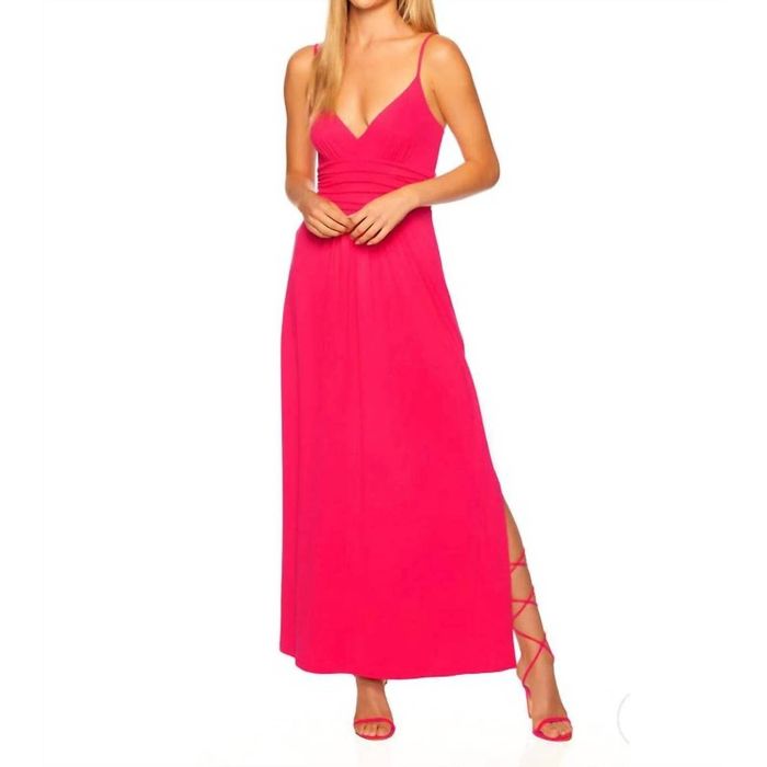 Designer SUSANA MONACO Gathered Maxi Dress In Watermelon | Grailed