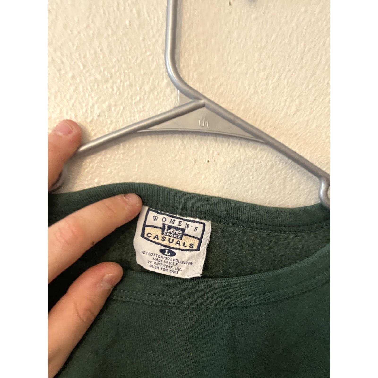 Lee Lee Sweatshirt Green Crewneck Pullover Size L Women USA Made in USA Casual Activewear All Seasons Heavyweight Vintage No Size L / US 10 / IT 46 - 3 Thumbnail