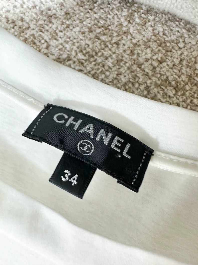 Chanel Chanel White beaded short-sleeved T-shirt Size XXS / US 00 / IT 34 - 6 Thumbnail