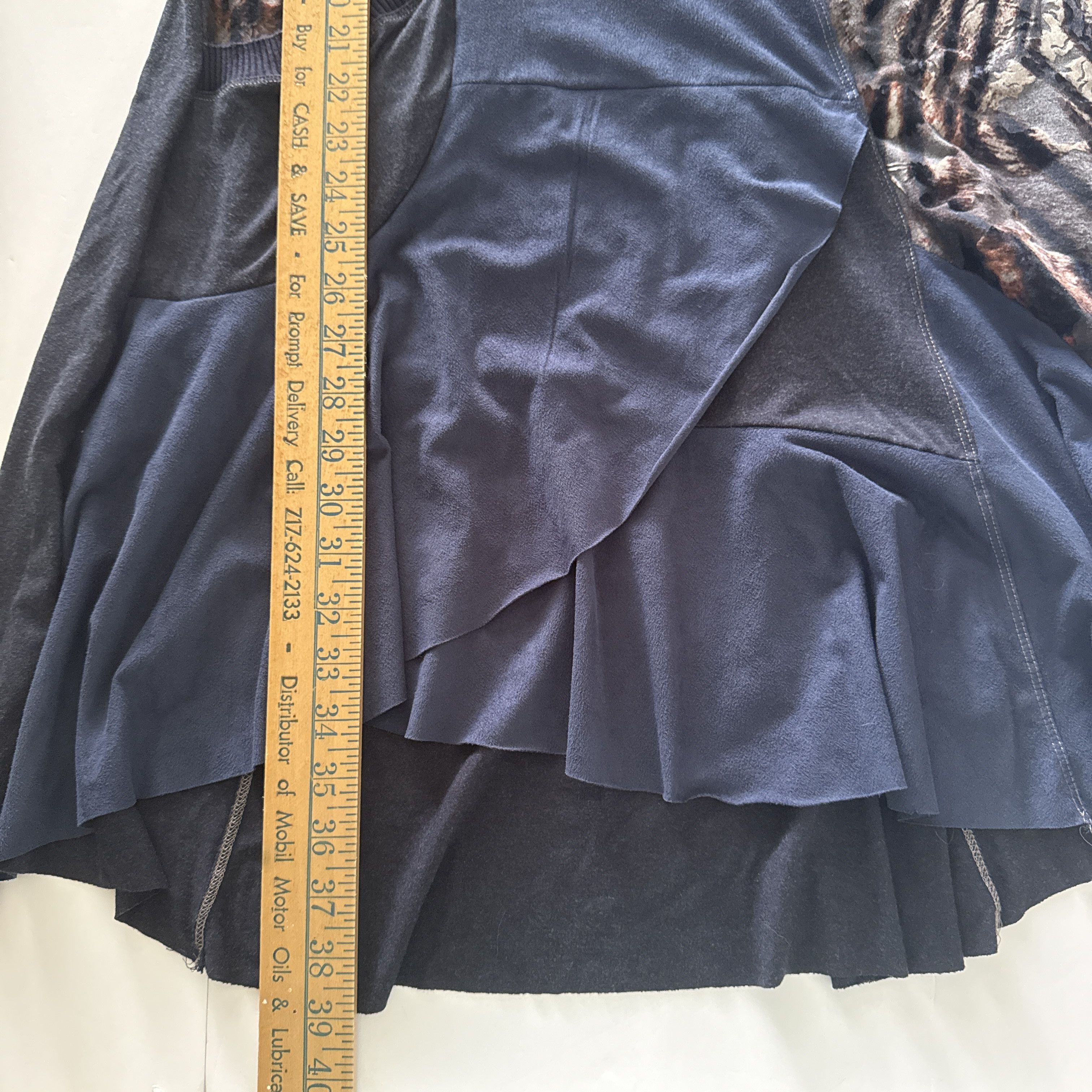 Other Dolcezza Blue Long Sleeve Dress Asymmetrical Burnout Artsy M Size M / US 6-8 / IT 42-44 - 6 Thumbnail