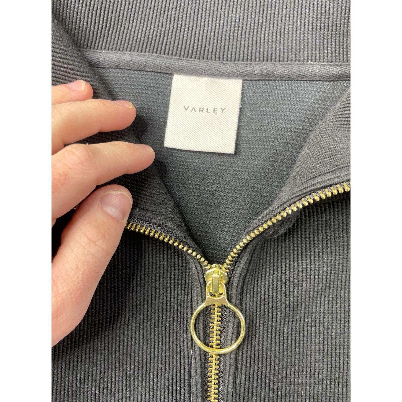 Varley Varley Women’s LARGE Vine Gold Half Zip Black Sweatshirt Pullover Oversized L Womens Black Pullover Sweatshirt Oversized Varley Vine Gold Half Zip Size L / US 10 / IT 46 - 3 Thumbnail