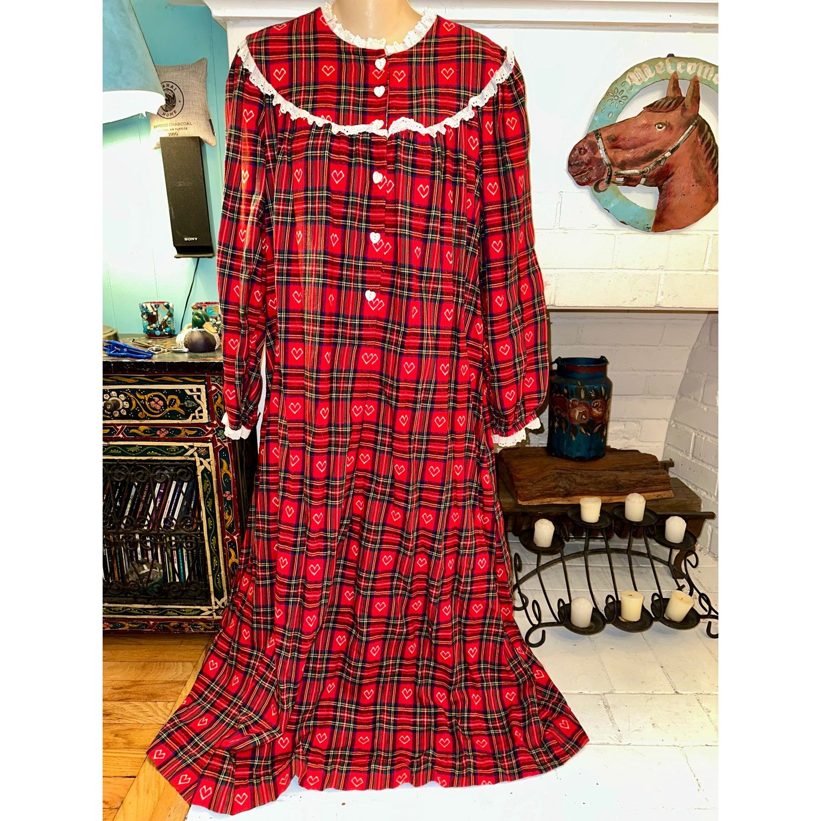 Other VINTAGE LANZ OF SALZBURG EILEEN WEST FLANNEL PLAID NIGHTGOWN Size ONE SIZE - 2 Thumbnail