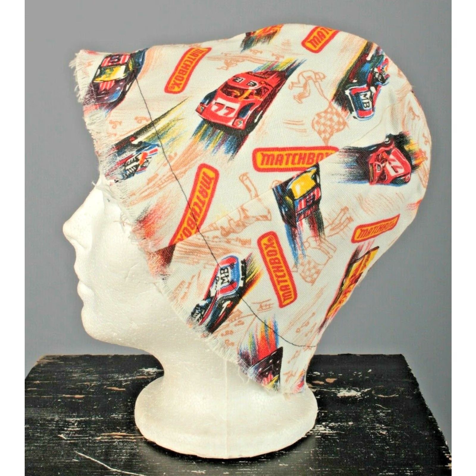 Vintage Boys Matchbox Car Print Bucket Hat 1970s Vtg 26" Cotton Children/Adults? Size ONE SIZE - 2 Thumbnail