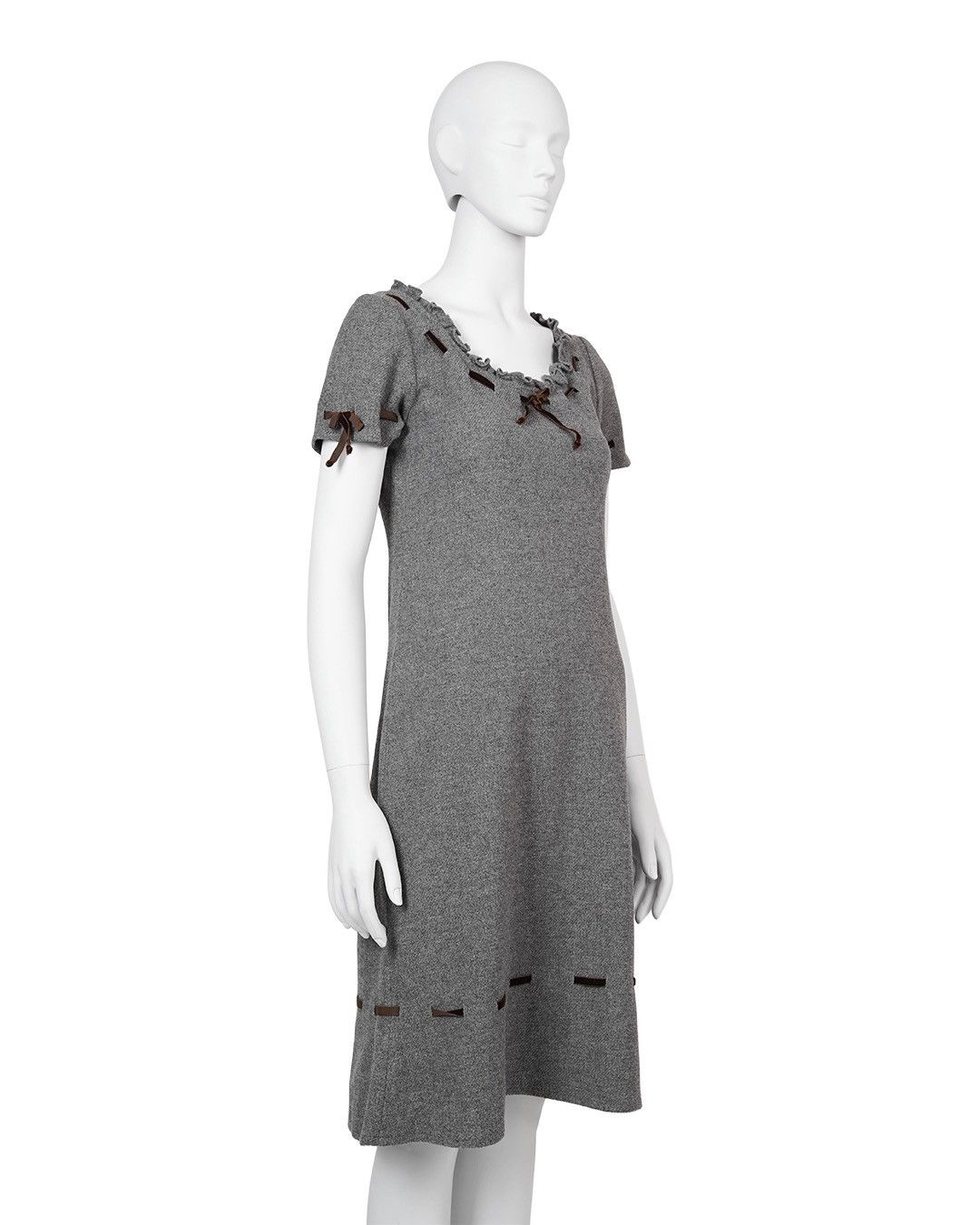 Miu Miu Miu Miu F/W1996 Grey Wool Doll Dress Size S / US 4 / IT 40 - 6 Thumbnail