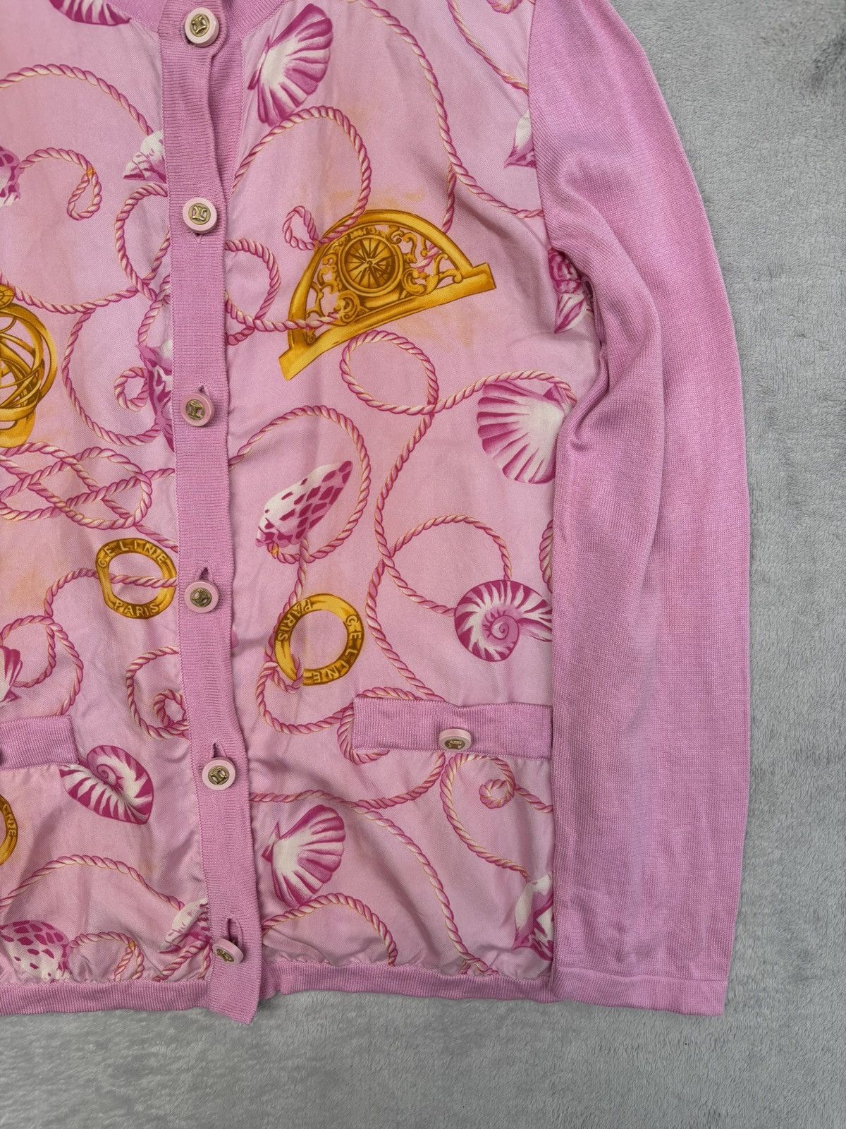 Celine 1990s Celine Nautilus and Rope Print Cardigan Size S / US 4 / IT 40 - 4 Thumbnail