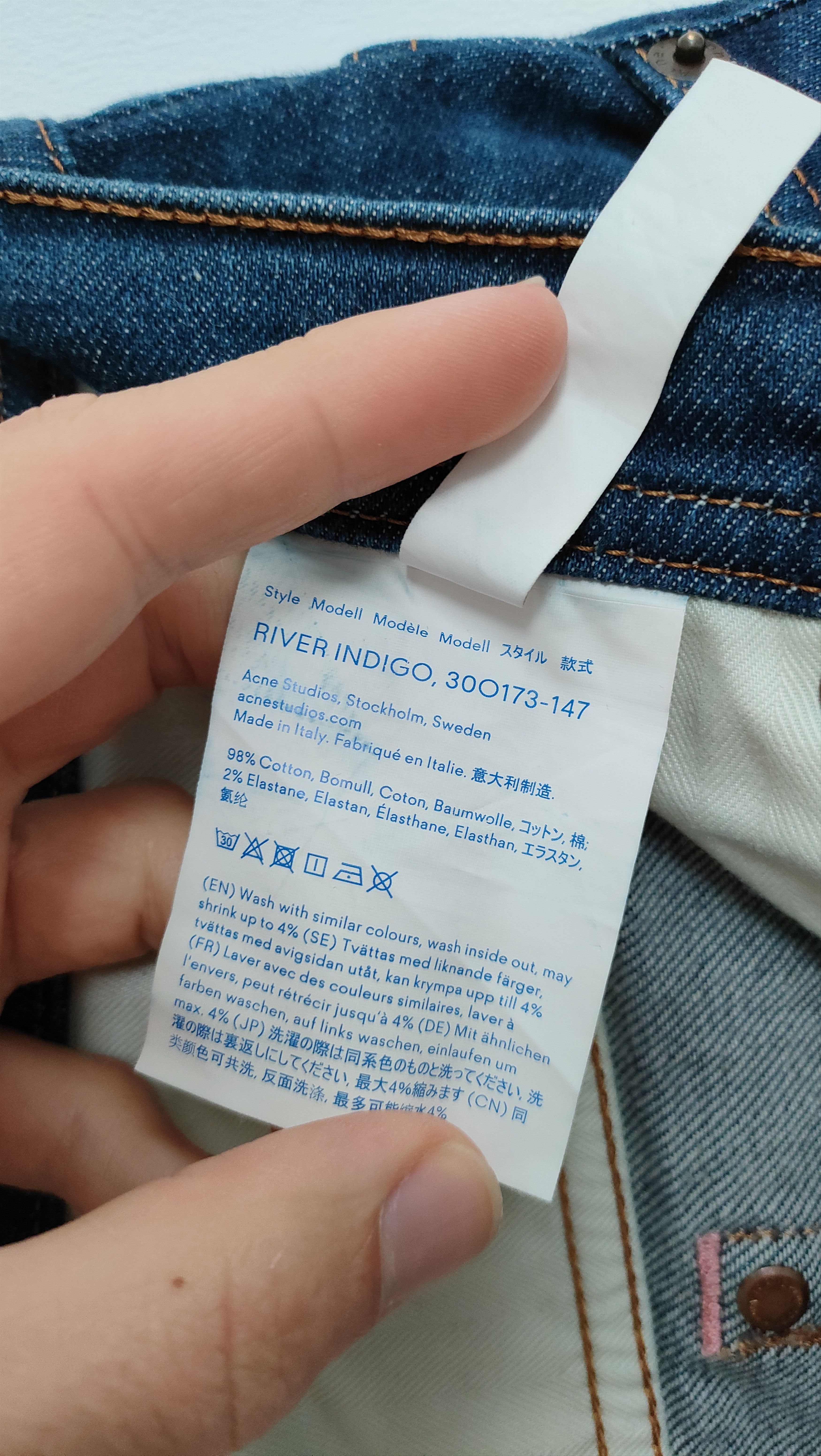 Acne Studios Acne Studios Blå Konst River Indigo Jeans Size US 30 / EU 46 - 5 Thumbnail