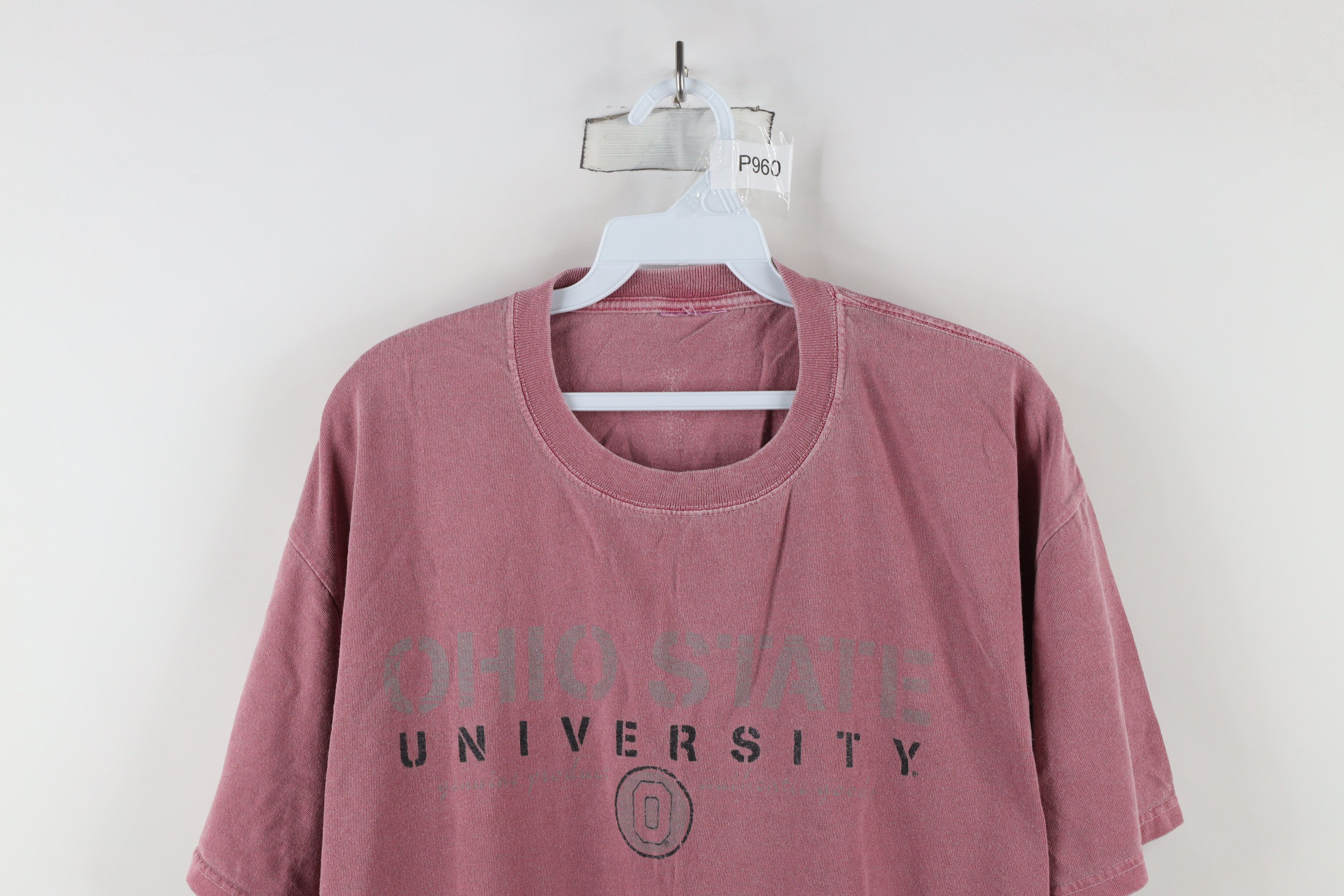 Vintage Vintage 90s Ohio State University T-Shirt Red Cotton Size US XL / EU 56 / 4 - 2 Thumbnail
