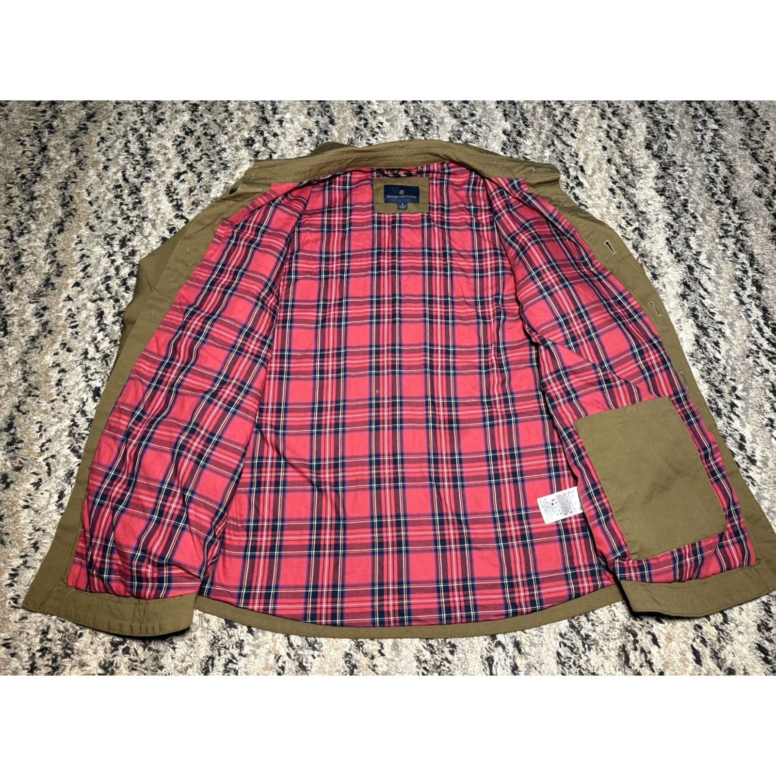 Brooks Brothers Brooks Brothers Khaki Button Up Jacket Utility Shacket Plaid Lined Mens Small Size US S / EU 44-46 / 1 - 6 Thumbnail