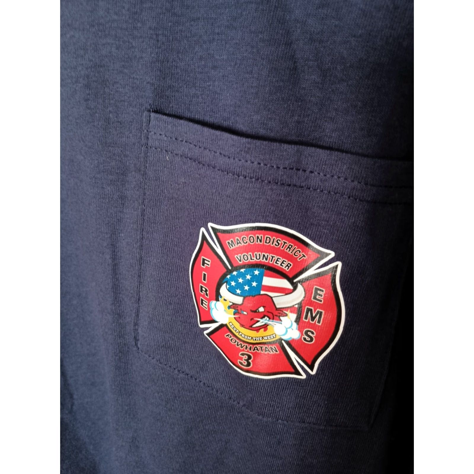 Jerzees VINTAGE JERZEES T-Shirt Fire EMS Macon District Volunteer XL Men Blue Size US XL / EU 56 / 4 - 2 Thumbnail