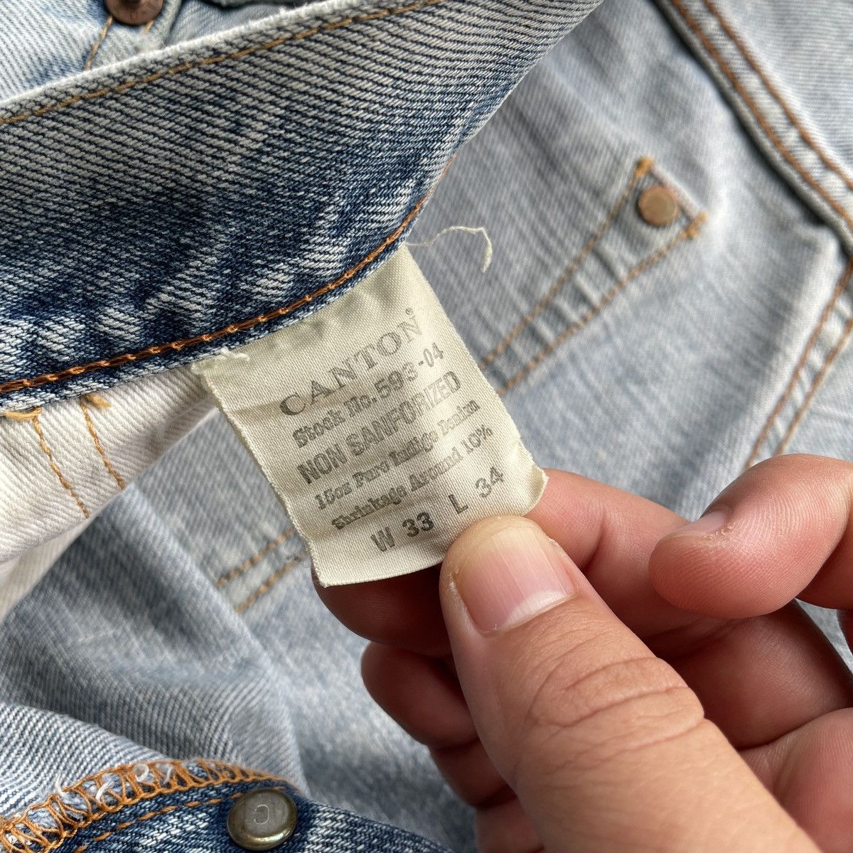 Japanese Brand × Jean × Vintage Vintage Japanese Distressed Light Wash Faded Jeans Pants Size US 32 / EU 48 - 9 Thumbnail