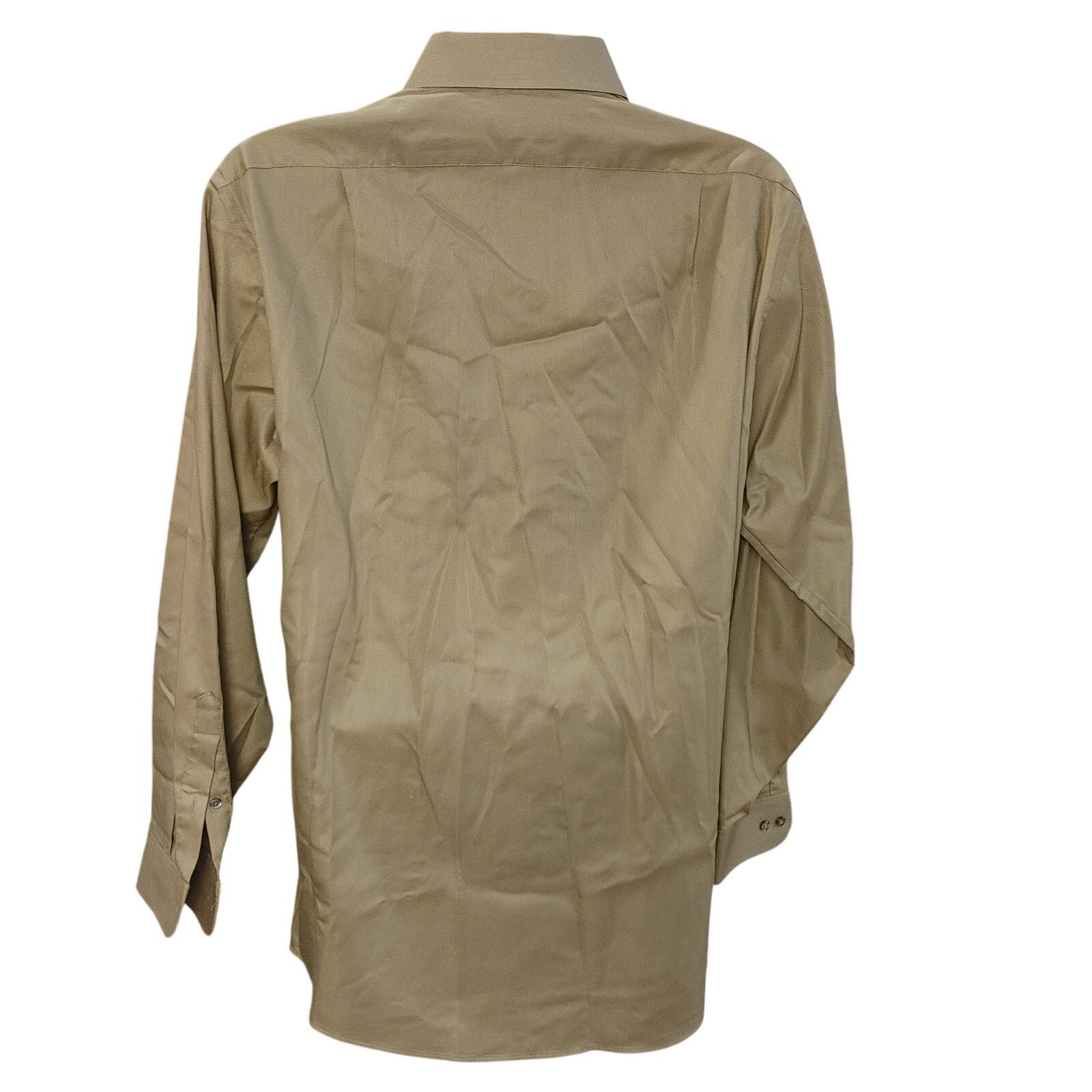 Van Heusen Van Heusen Men's 16.5 L Broadcloth Wrinkle Free Beige Shirt Size US L / EU 52-54 / 3 - 2 Thumbnail