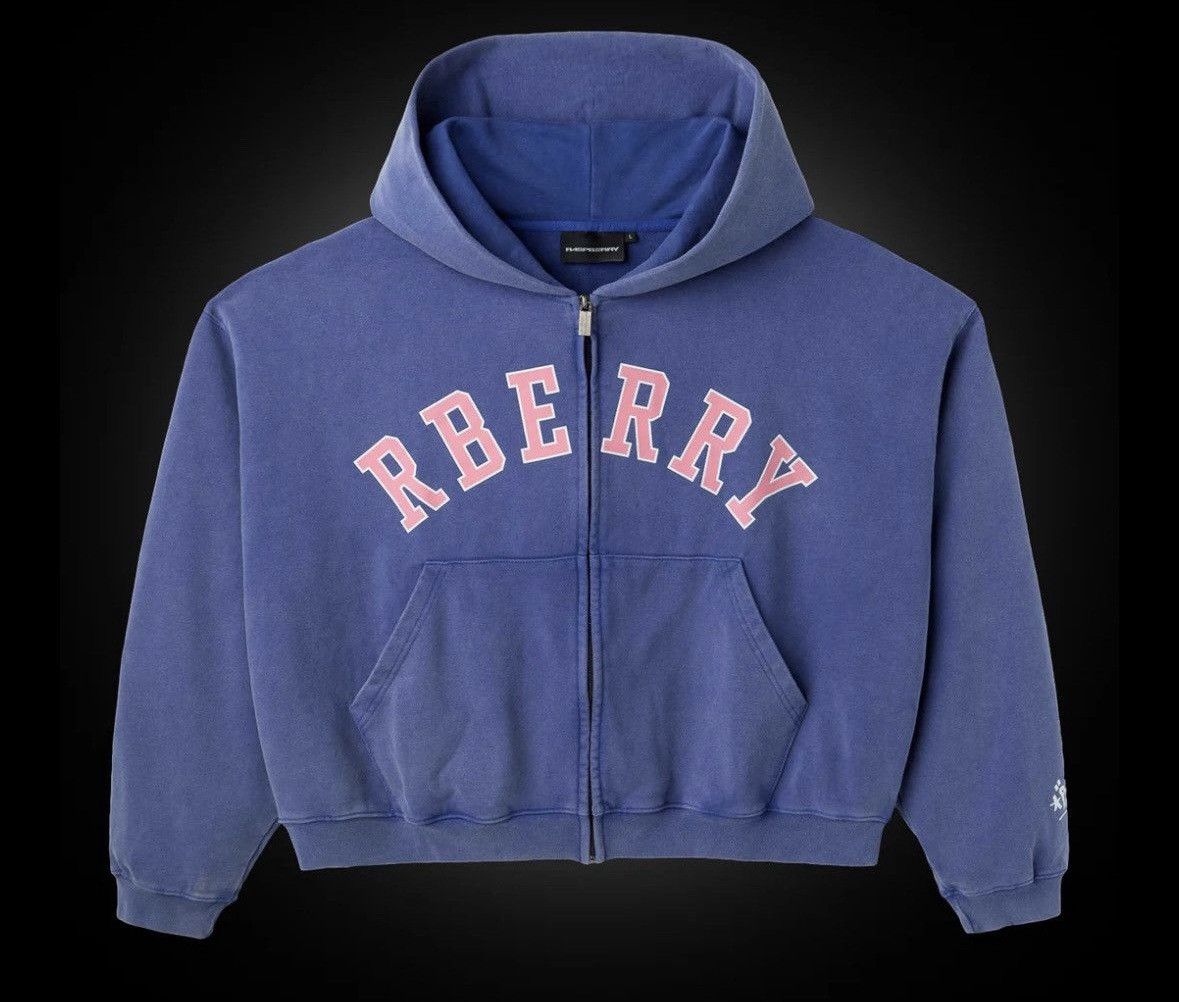RBERRY Vintage Style Zip-Up Hoodie – XS Purple/Pink