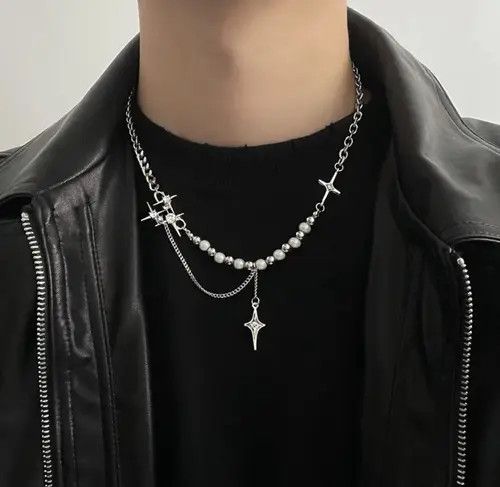 Jewelry Kurumi x ouchi Cross Necklace Pendant Chain Y2k Pearl Size ONE SIZE - 1 Thumbnail