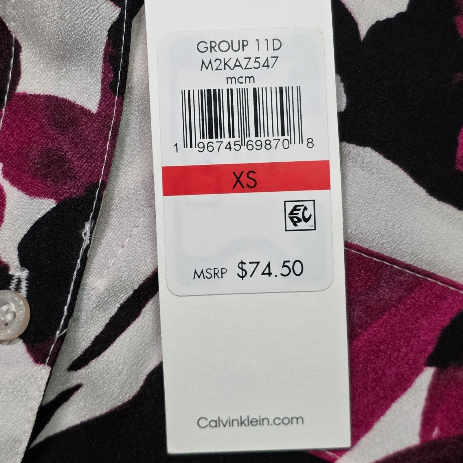 Calvin Klein CK Smock Yoke Chiffon Button-Front Tie Blouse Women’s XS Size XS / US 0-2 / IT 36-38 - 2 Thumbnail