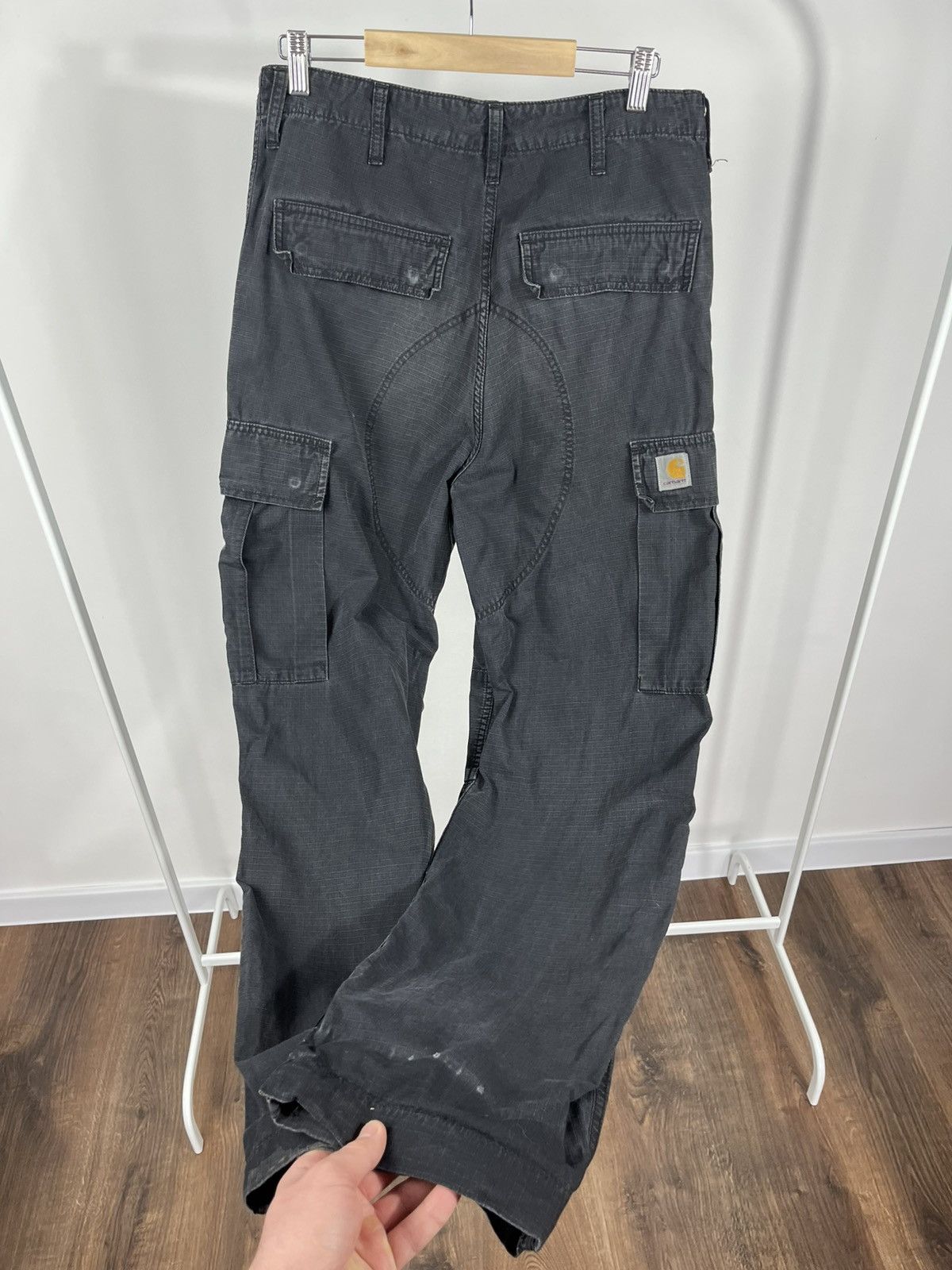 Carhartt Cargo Pants W30 L32 Distressed Black Workwear