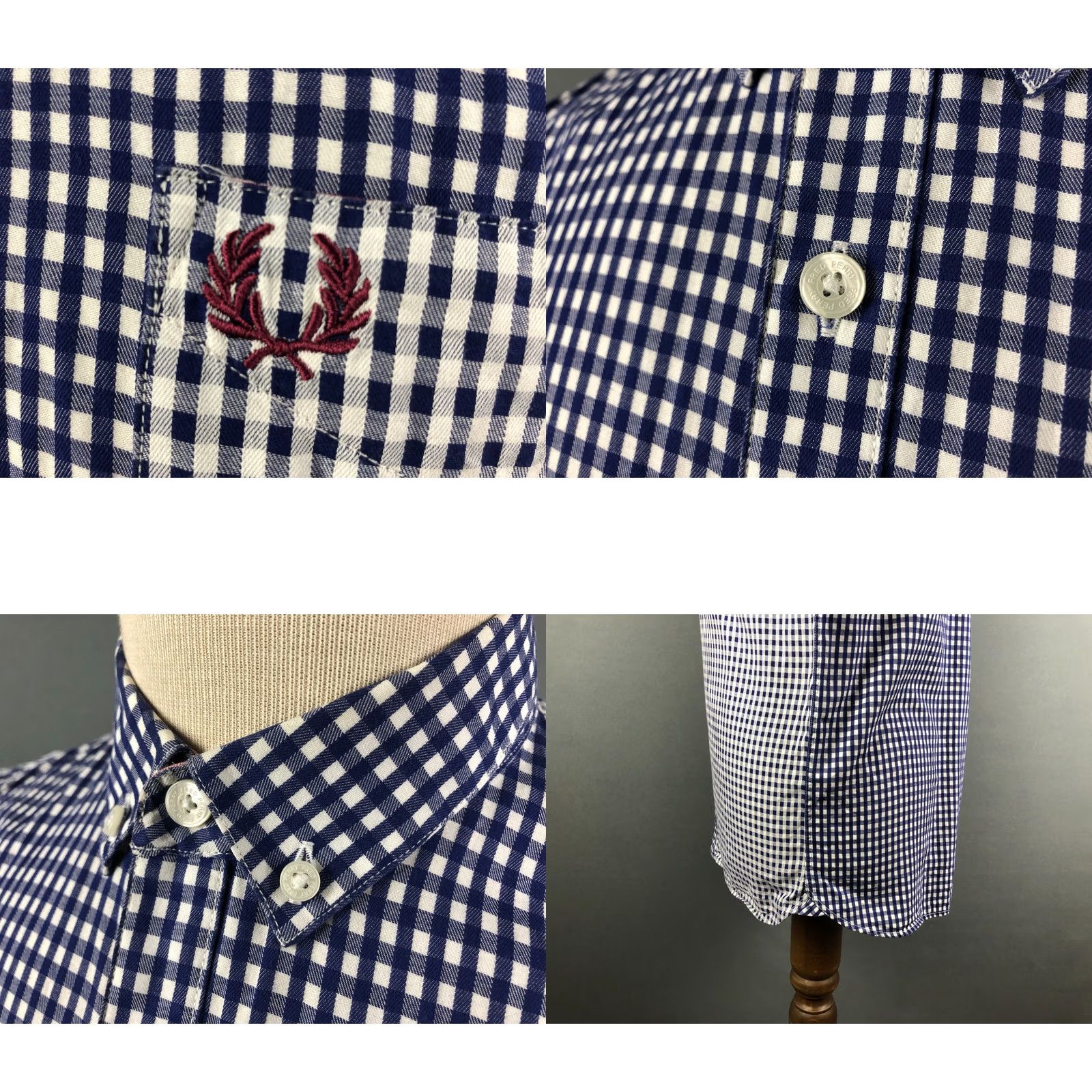 Fred Perry Fred Perry Men's Shirt White Cotton Short Sleeve Check Size M Size US M / EU 48-50 / 2 - 8 Thumbnail