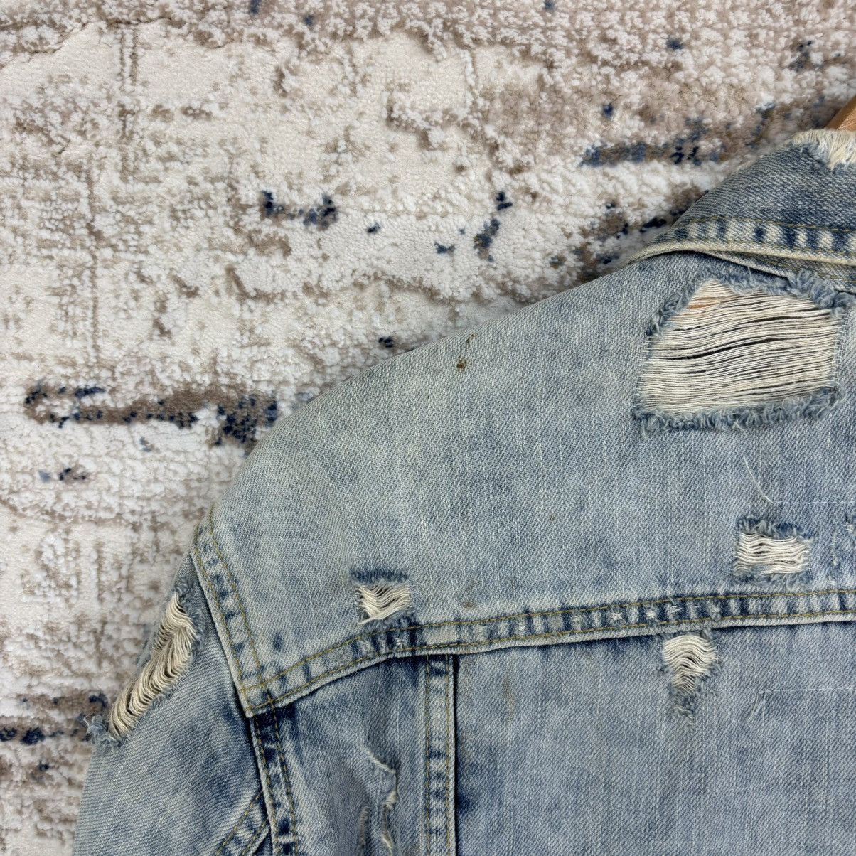 Japanese Brand × Zara Zara Distressed Denim Jean Jacket Type 1 rare design Size US XL / EU 56 / 4 - 14 Thumbnail