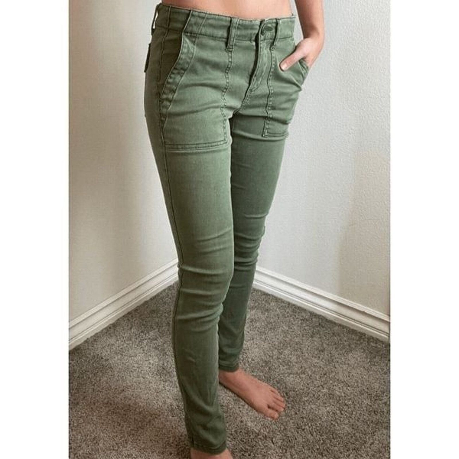 Anthropologie CAbi Green Quest Cord Mid-Rise Classic Jeans Pants Size 4 Size 27" / US 4 / IT 40 - 2 Thumbnail