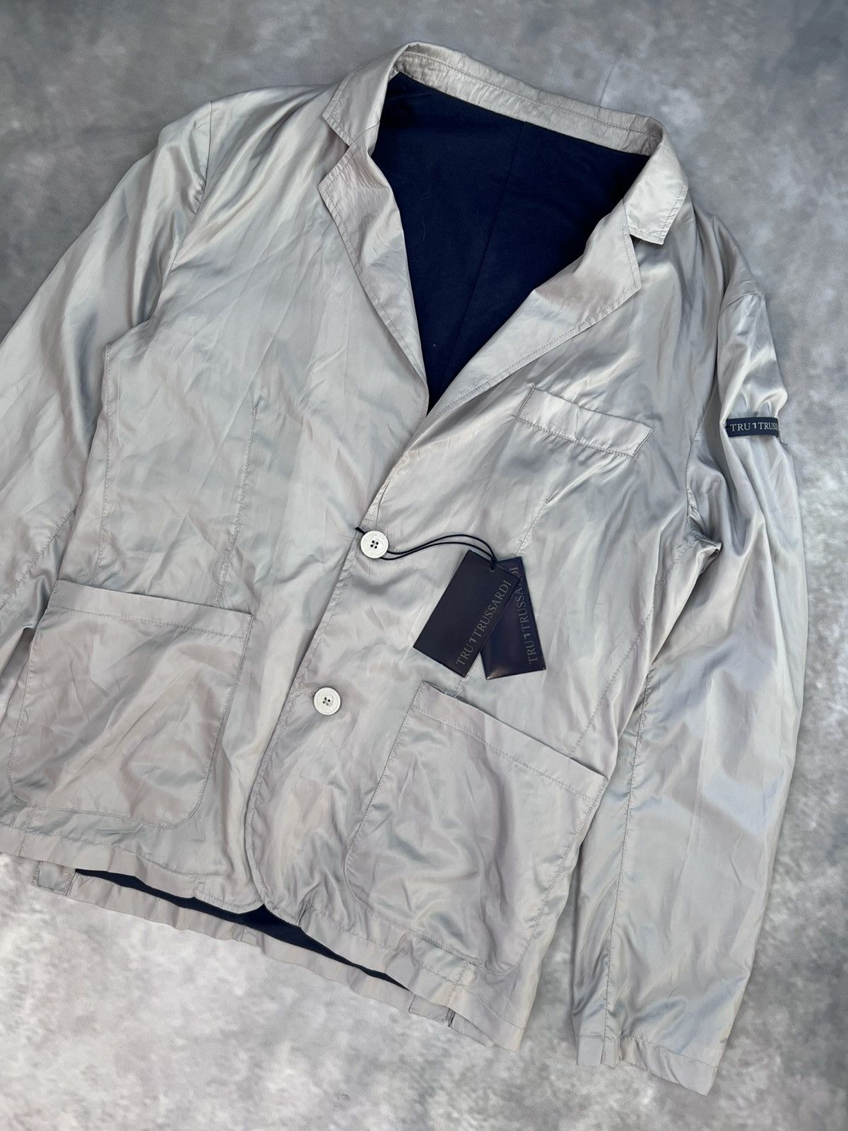 Trussardi NWT Trussardi Men’s Technical Blazer Jacket Gray Sz IT 50 Size 40R - 1 Thumbnail