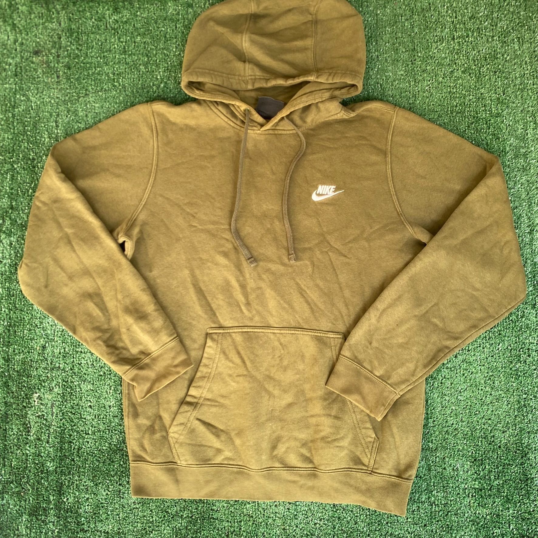 Nike Vintage Y2K Nike Logo Hoodie Drab Green Swoosh Sweatshirt Size US S / EU 44-46 / 1 - 1 Thumbnail