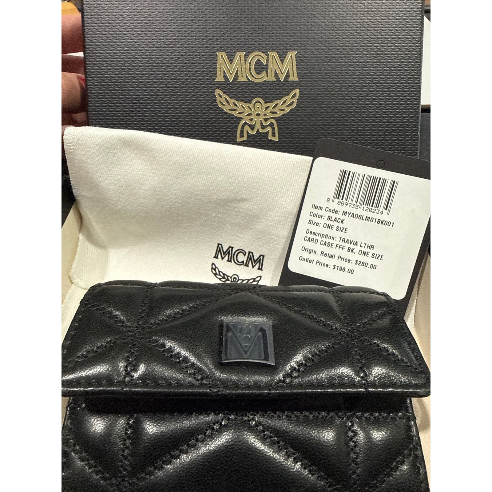 MCM MCM Travia Quilted Leather Card Case – Authentic Black NWT Size ONE SIZE - 14 Thumbnail
