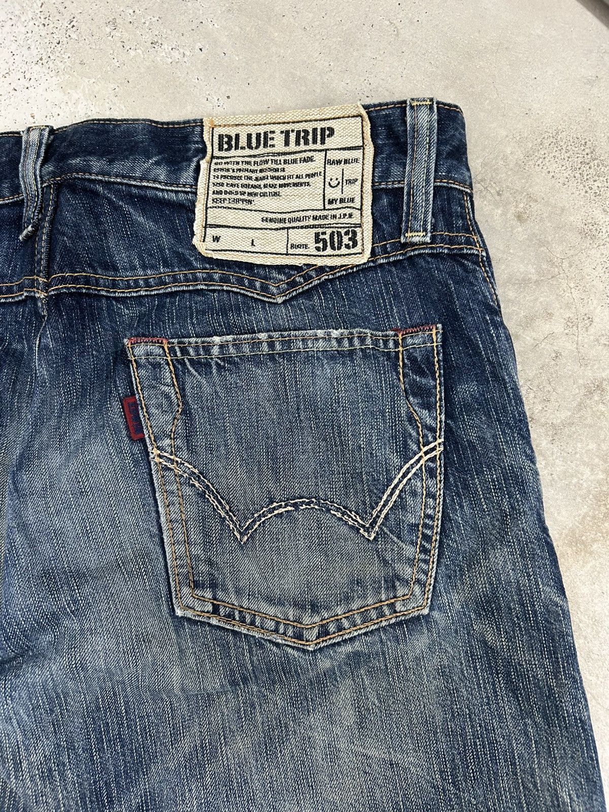 Le Grande Bleu (L.G.B.) Vintage Edwin Japan 503 Blue Trip Slim Whisker Washed Size US 32 / EU 48 - 19 Thumbnail