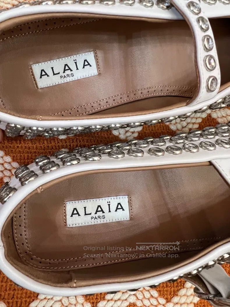 Alaia Alaia White Crystal Ballet Dance Flat Shoes Size US 5.5 / IT 35.5 - 3 Thumbnail