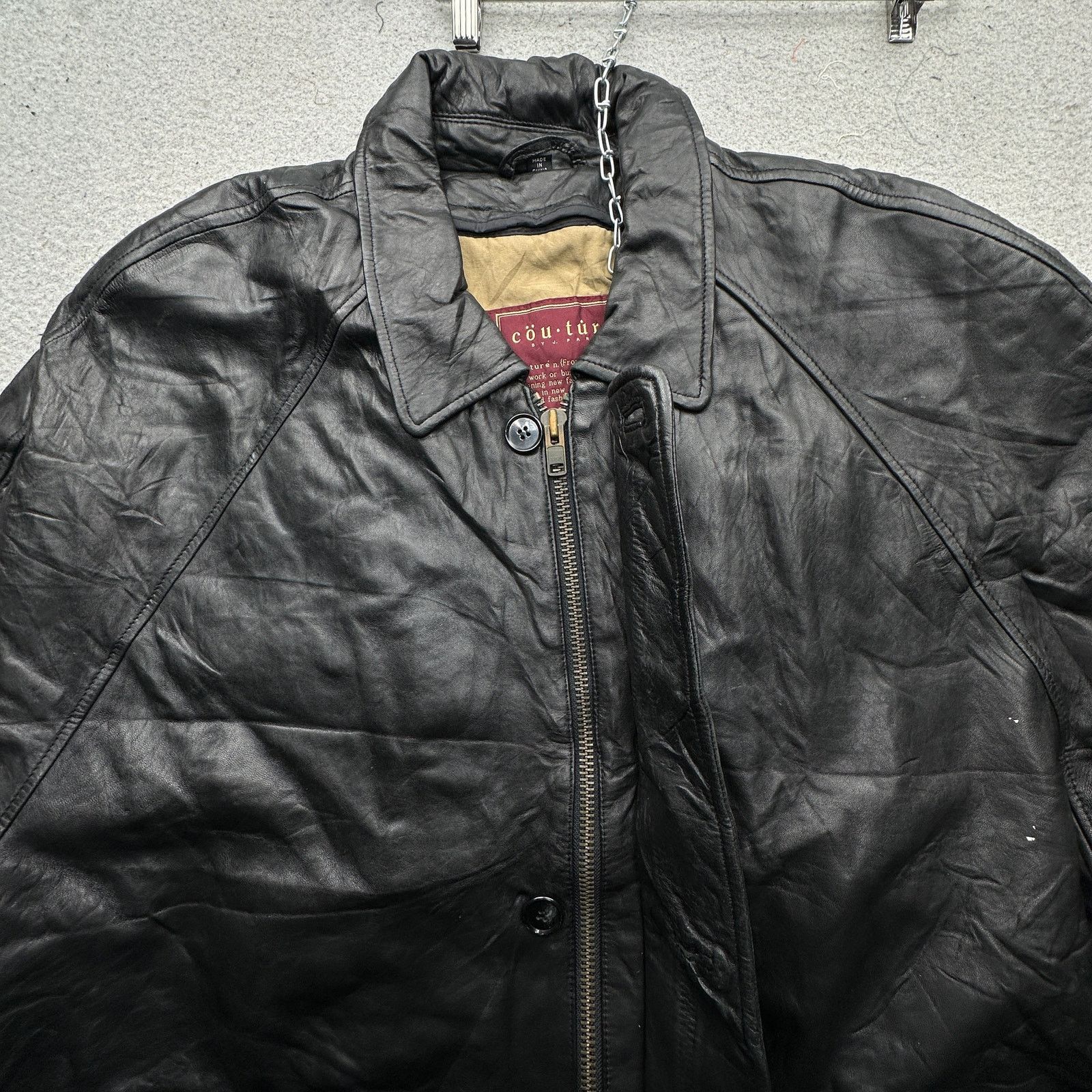 Other J Park Couture Quilt Lined Leather Jacket Coat Men XL Black Size US XL / EU 56 / 4 - 15 Thumbnail