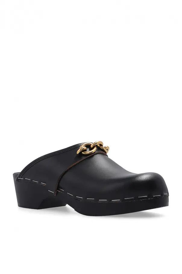 Saint Laurent Paris o1s1wg111024 Le Maillon Clogs in Smooth Leather in Black Size US 10.5 / IT 40.5 - 4 Thumbnail