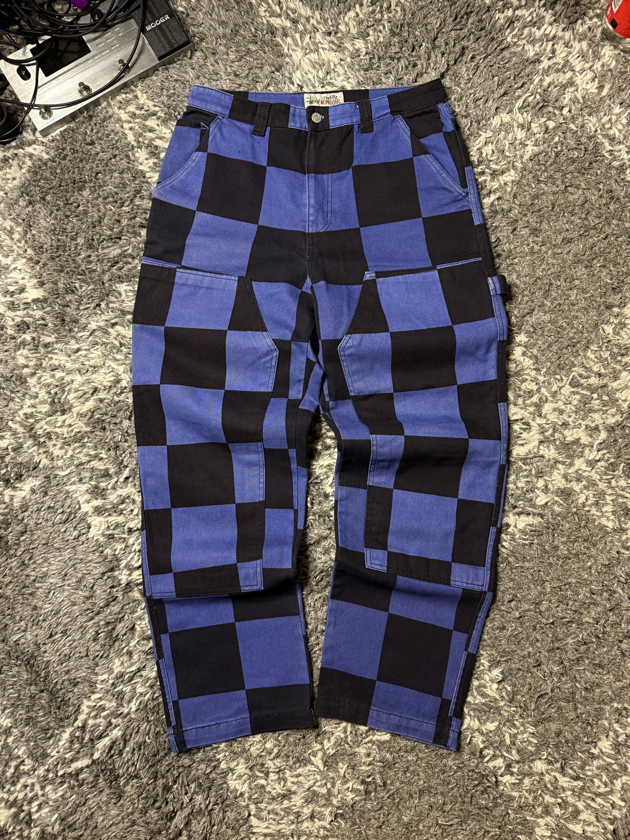 Stussy Stussy Big Ol' Check Work Pants. SS22 (Navy) Size US 32 / EU 48 - 1 Thumbnail