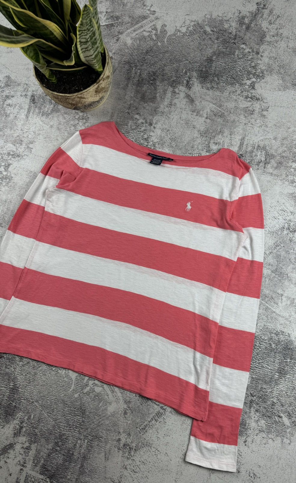 Ralph Lauren Sport Polo Ralph Sport White Striped Tunic Longsleeve T Shirt Top Size L / US 10 / IT 46 - 3 Thumbnail