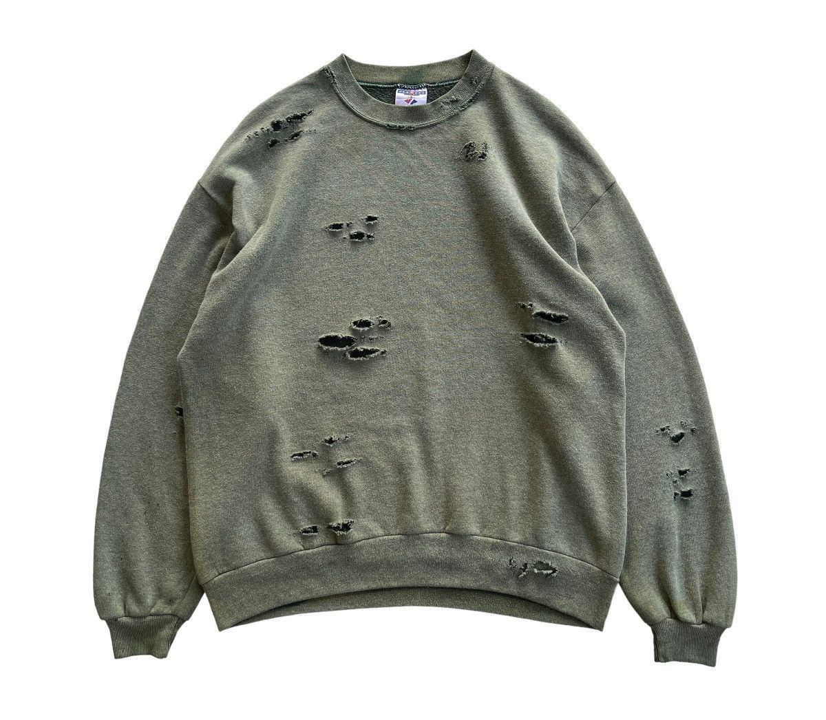 Vintage Vintage 90s Faded Green Distressed Skates Sweatshirt Size US L / EU 52-54 / 3 - 5 Thumbnail
