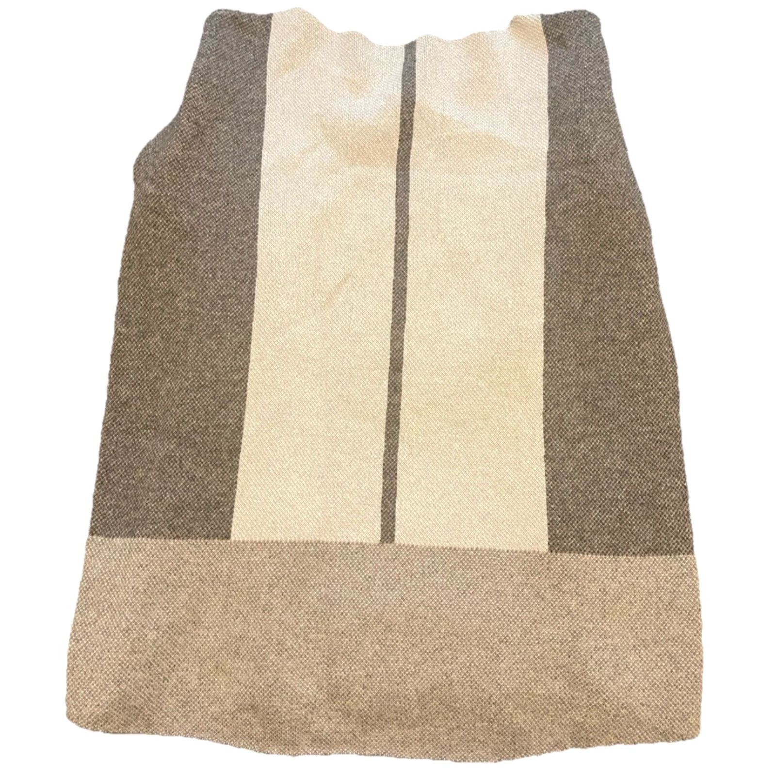 Vince Vince Sweater Wool/Cashmere Blend Intarsia Colorblock Brown Tan S Womens Pullover Office Designer Classic Modern Size S / US 4 / IT 40 - 7 Thumbnail