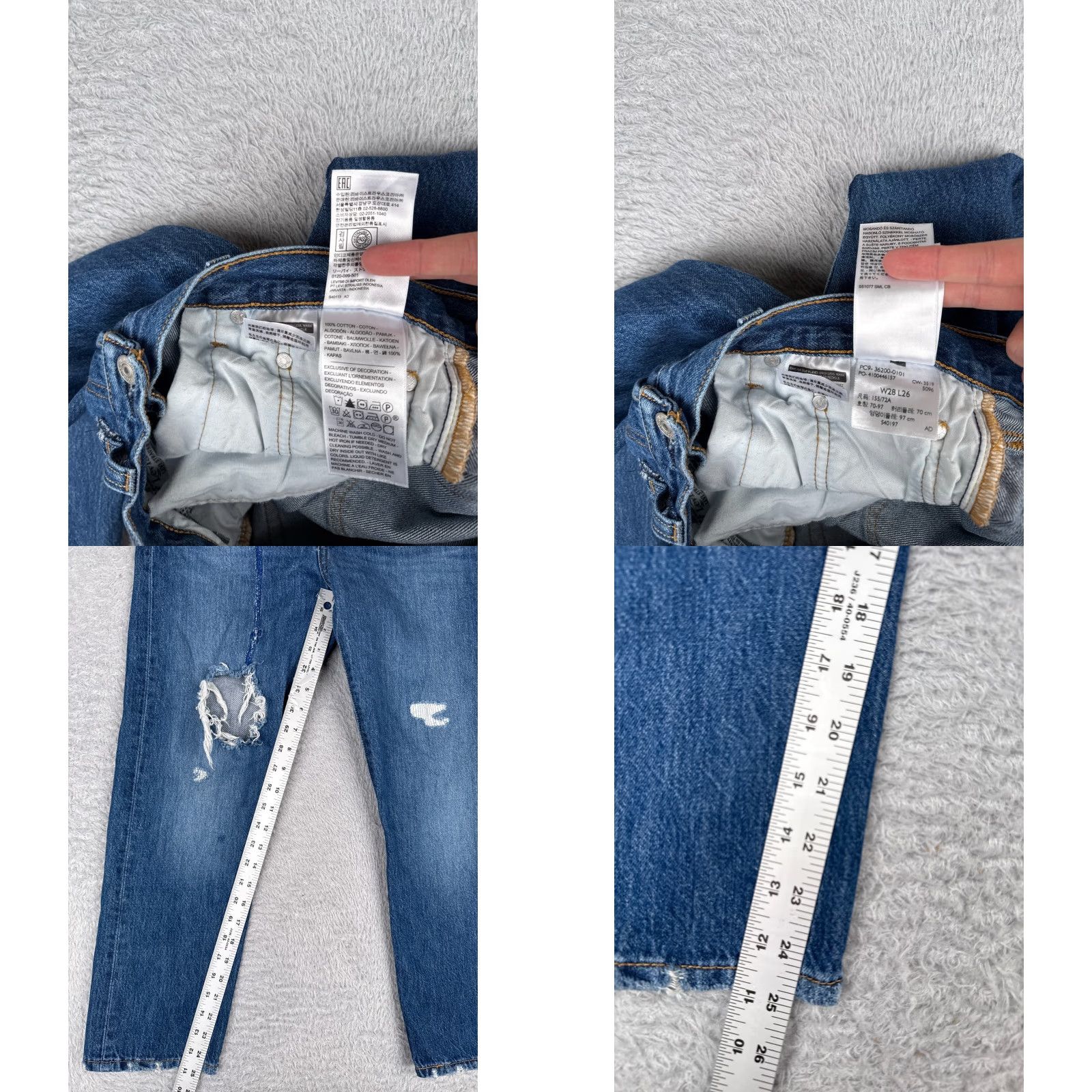 Levi's Levi's Levi'S 501 Jeans Jeans Denim Distressed Button Fly 28x25 Cotton Blue Regular Men Vintage? No. (But must not add new info) Size US 28 / EU 44 - 8 Thumbnail