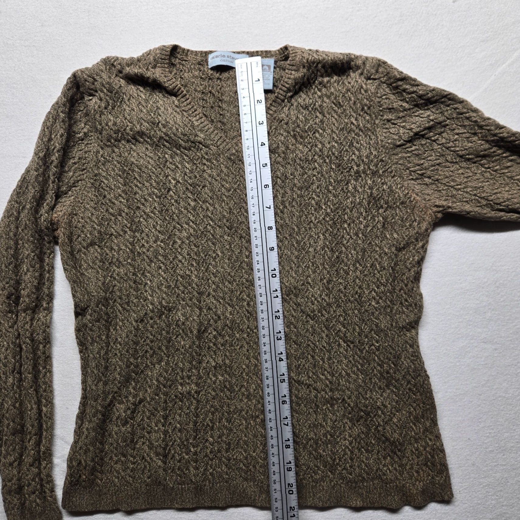 Vintage VINTAGE Valerie Stevens Cable Knit Sweater Pullover Long Sleeve Womens Large Brown Classic Size L / US 10 / IT 46 - 6 Thumbnail