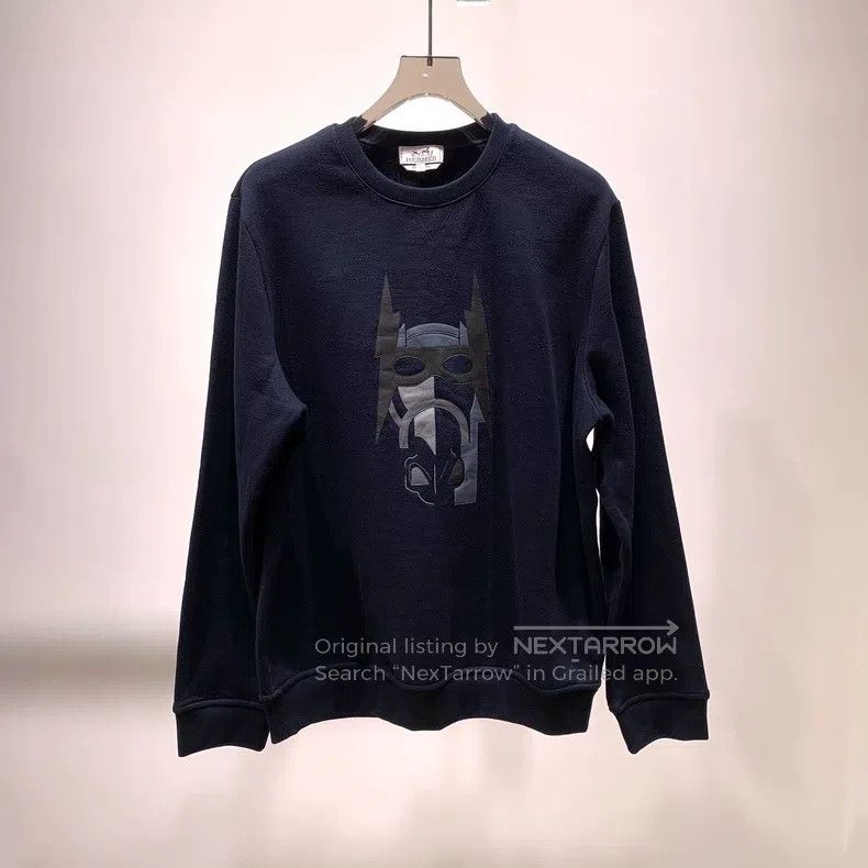 Hermes Hermes Abstract Pattern Patched Navy Blue Sweatshirt Size US L / EU 52-54 / 3 - 1 Thumbnail