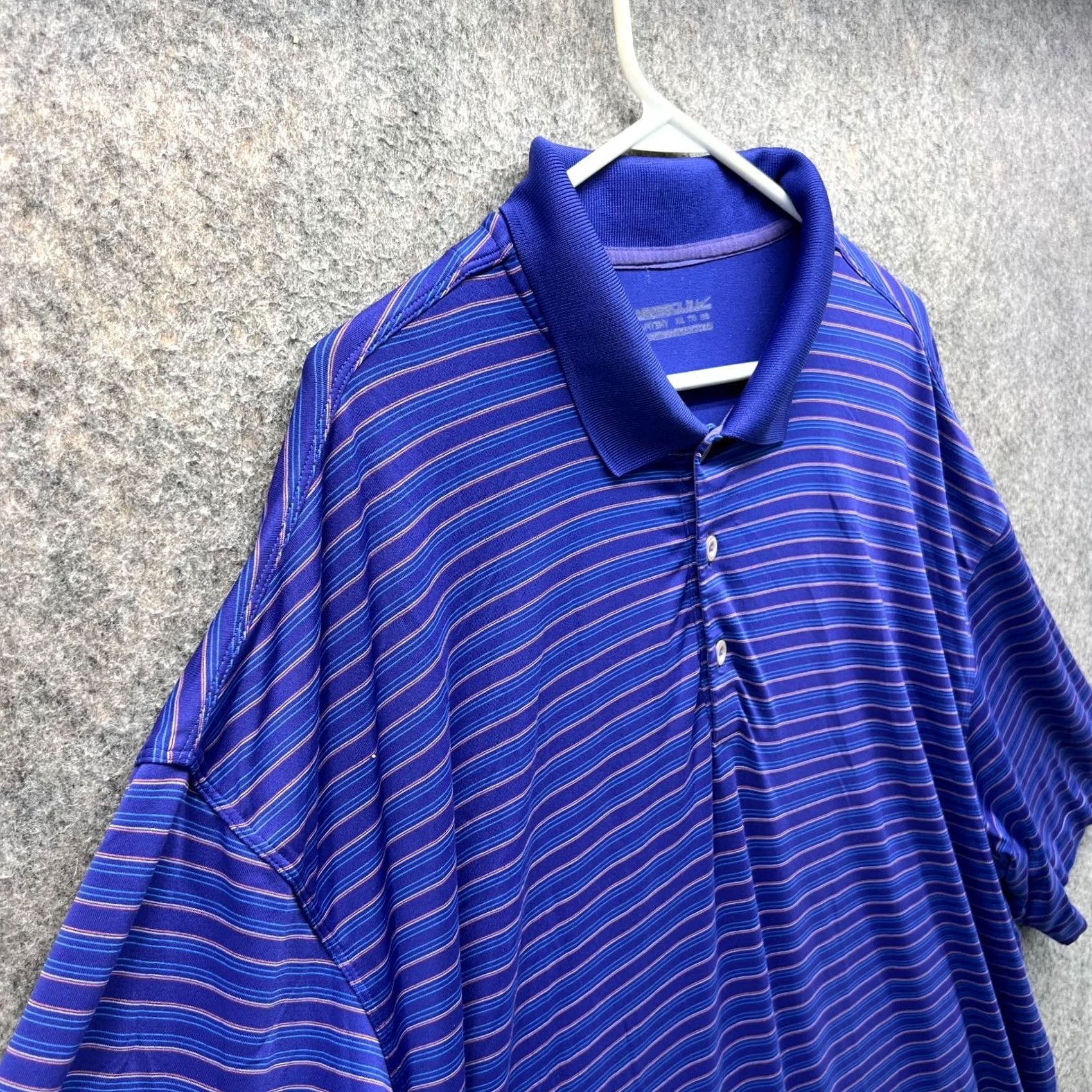 Nike VINTAGE Nike Polo Shirt Mens XXL Purple Striped Dri-FIT Golf Casual Shirt Size US XXL / EU 58 / 5 - 4 Thumbnail