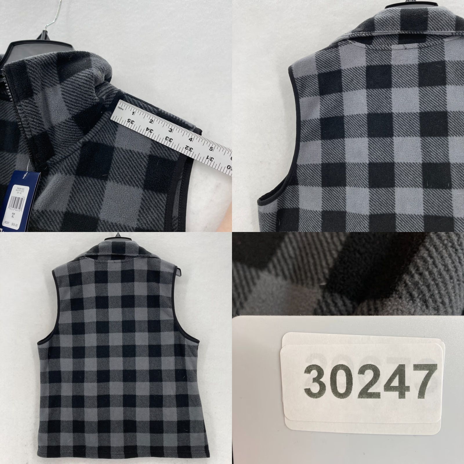 Chaps Chaps Sport Fleece Full Zip Vest Mens XL Gray Plaid Pockets Outdoors NWT Size US XL / EU 56 / 4 - 9 Thumbnail