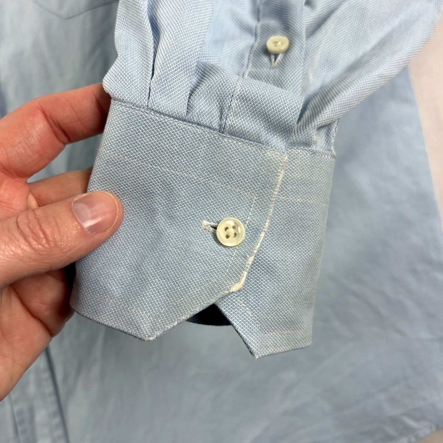 Canali Canali Shirt Mens 44 17.5 Blue Button Up Long Sleeve Formal Casual Italy Made Size 48R - 3 Thumbnail