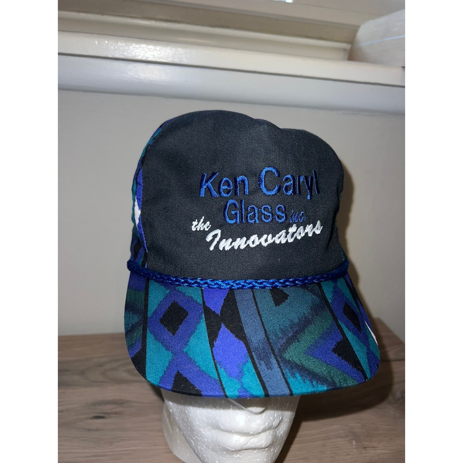 Vintage Vintage Ken Caryl Glass The Innovators Blue Hat Design VTG Size ONE SIZE - 2 Thumbnail