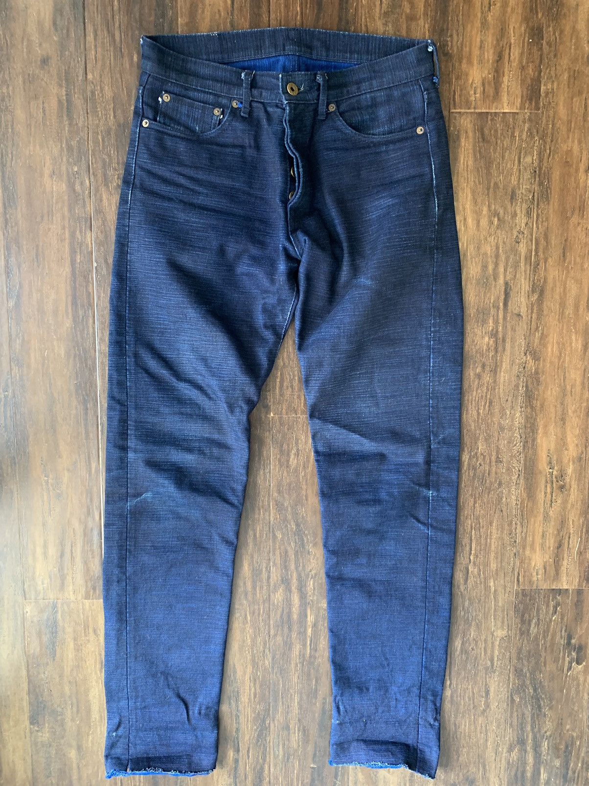 Image of Japan Blue Sapphire Slub in Blue, Men's (Size 31)