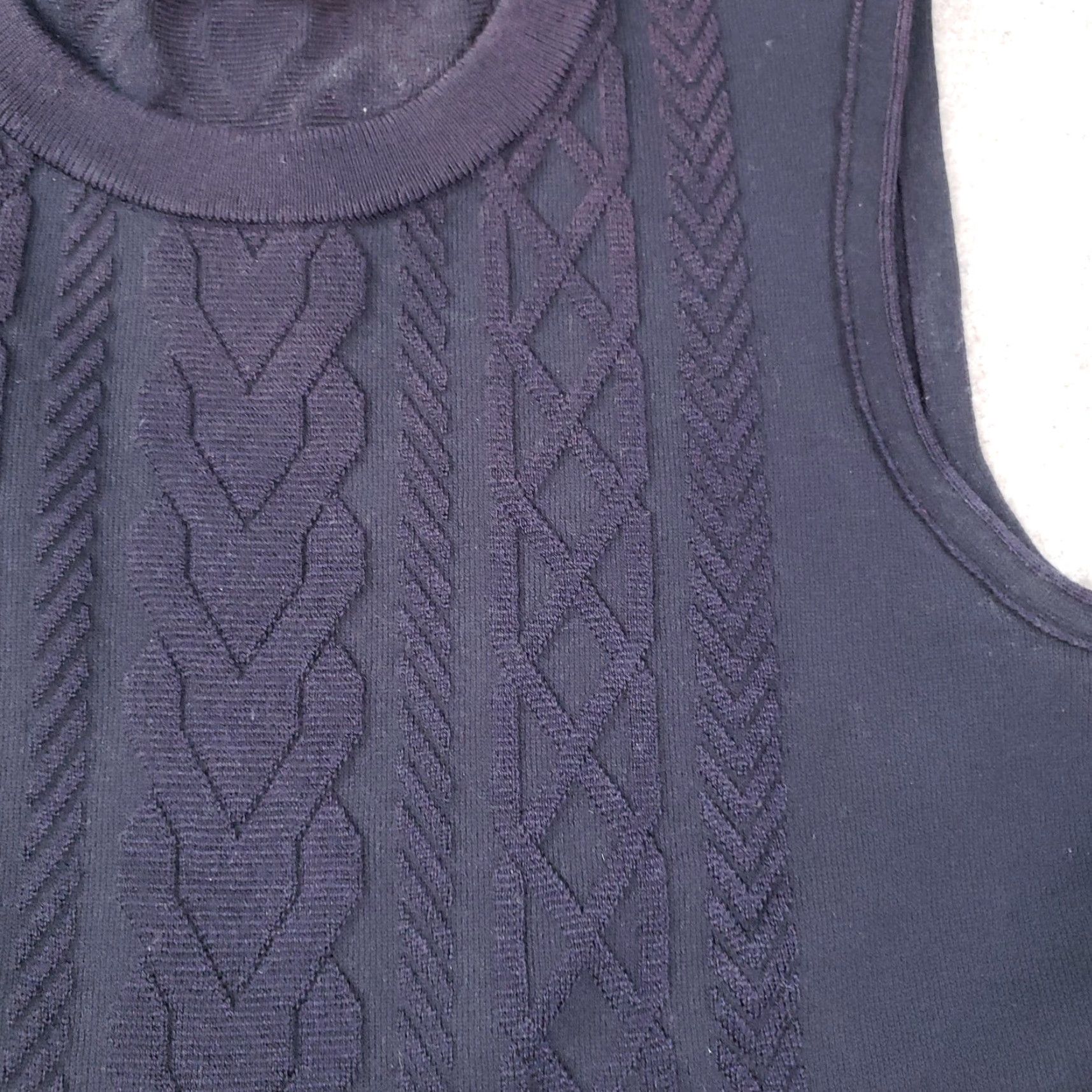 Tory Burch Tory Burch Dress Womens Medium Black Sleeveless Cable Knit A-Line Merino Wool Size M / US 6-8 / IT 42-44 - 7 Thumbnail