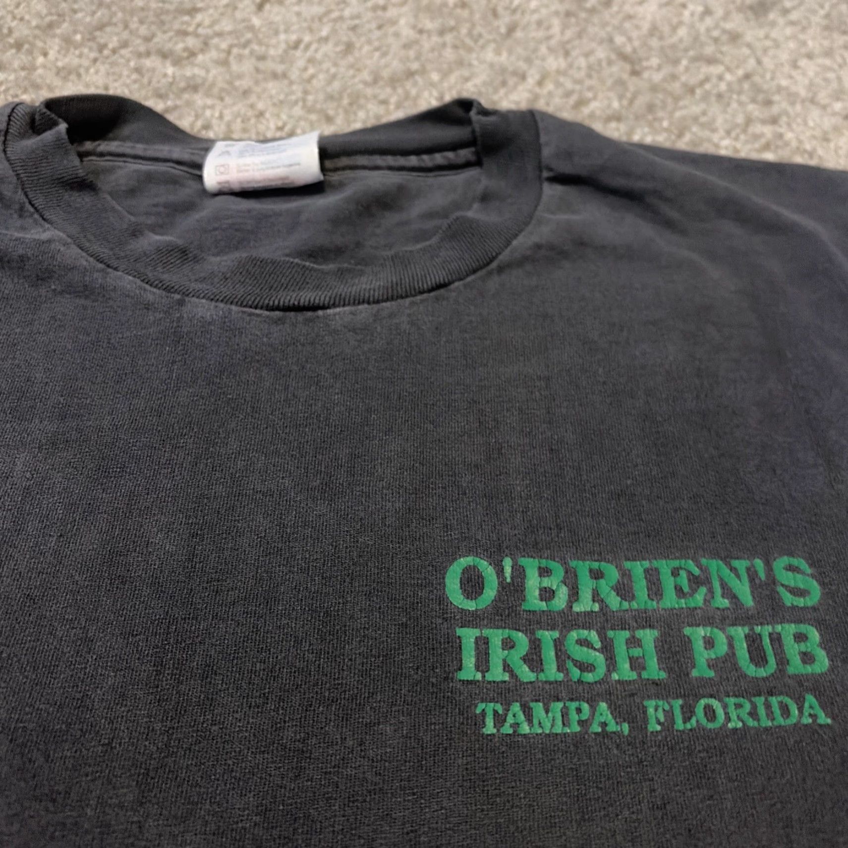 Hanes VINTAGE 90s Hanes Black T-Shirt XL Mens O’Briens’s Irish Pub Tampa Florida St Patrick’s Day Size US XL / EU 56 / 4 - 4 Thumbnail