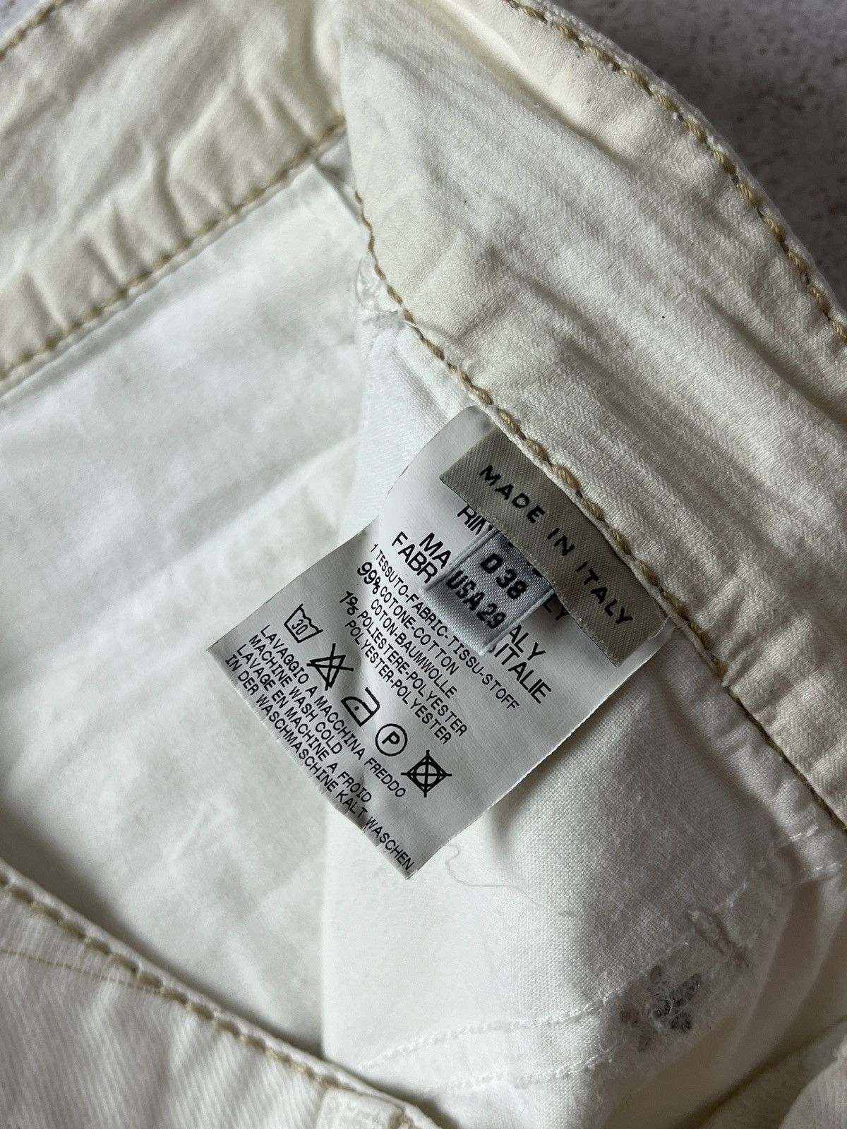 Marithe + Francois Girbaud Vintage Marithe Francois Girbaud White Striped Jeans Size US 29 - 8 Thumbnail
