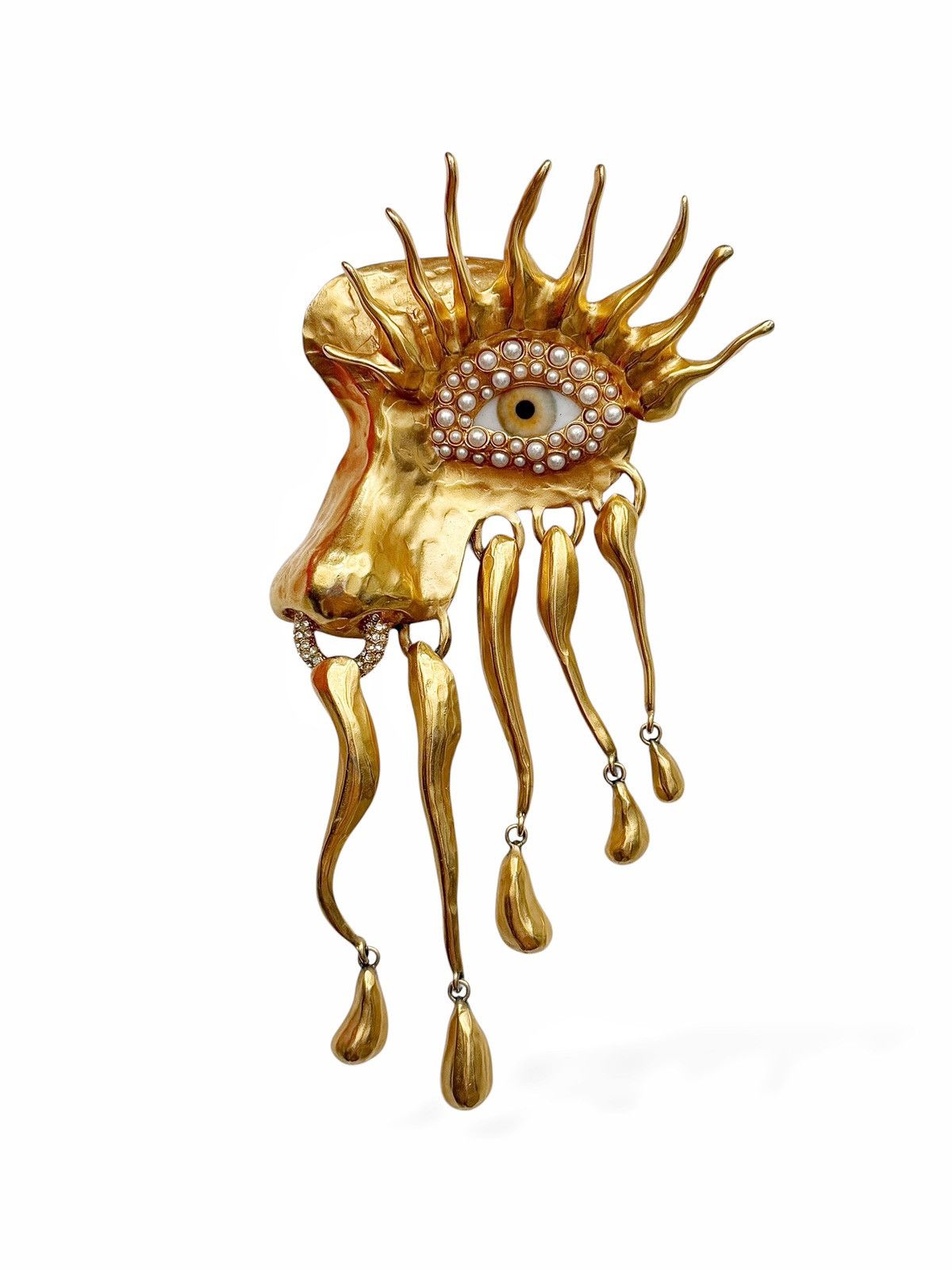 Other Schiaparelli Gold Gilded Eye Visage Pin Brooch Size ONE SIZE - 1 Thumbnail